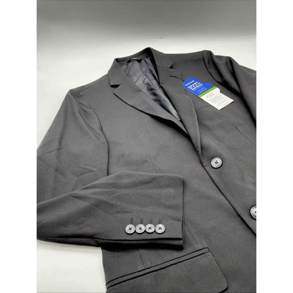Haggar Suit Jacket Mens 38 R Black Repreve Classic Fit Smart Wash - Picture 1 of 9